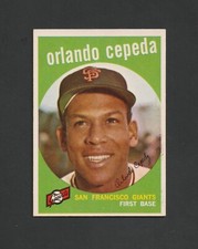 1959 Topps Orlando Cepeda #390 ~~ Giants HOF 2nd Yr  ~~ Nice Card!
