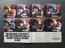 Commodore 64 Home Computer Promo 2 Page Print Ad 1984