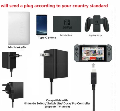 AC Adapter Power Supply Wall Charger For Nintendo Switch Dock