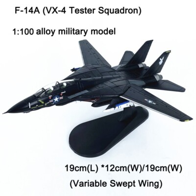1:100 F-14A Tomcat Testers Squadron VX-4 Fighter Model Alloy