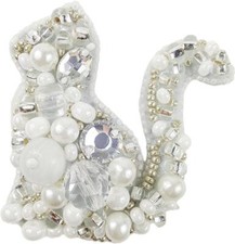DIY Brooch making kit "Cat" 2.4"x2.4"