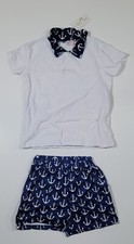 Pete Lucy Boys Outfit Size 5 Sailor Boating Theme Polo Shorts New
