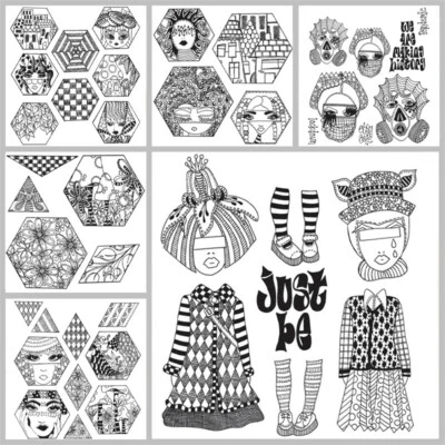 MARKENLOS Hexagon Mädchen Blätter Stempel Stencil Für Scrapbooking Fotopapier Karten Handw