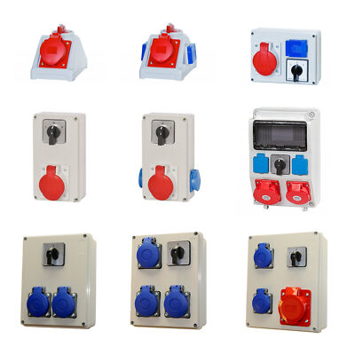 Baustromverteiler / Wandverteiler 1 x CEE 32A/400V mit Phasenwender Wendeschalter verdrahtet Baustromverteiler / Wandverteiler 1 x CEE 32A/400V mit Phasenwender Wendeschalter verdrahtet