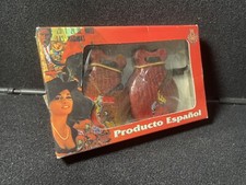 Two Vintage Carved Wood Spanish Castanets Souvenir, Souvenir de L'espagne
