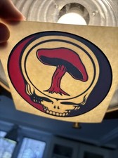 Grateful Dead vtg Inside Window sticker 80s 90s Rare Decal Steal Face Mushroom