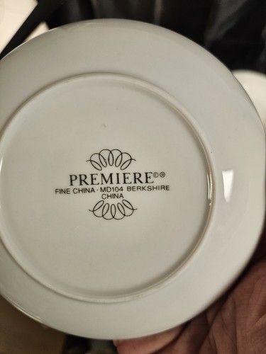 Premiere Fine China MD104 Berkshire Service For 8 32pc W/platter And Salad Bowl - Picture 9 of 9