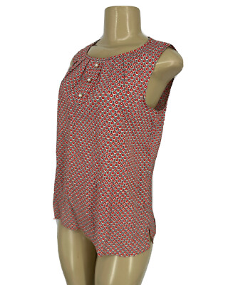 Talbots Size 2 Women Sleeveless Blouse Round Pleated Neck DV8