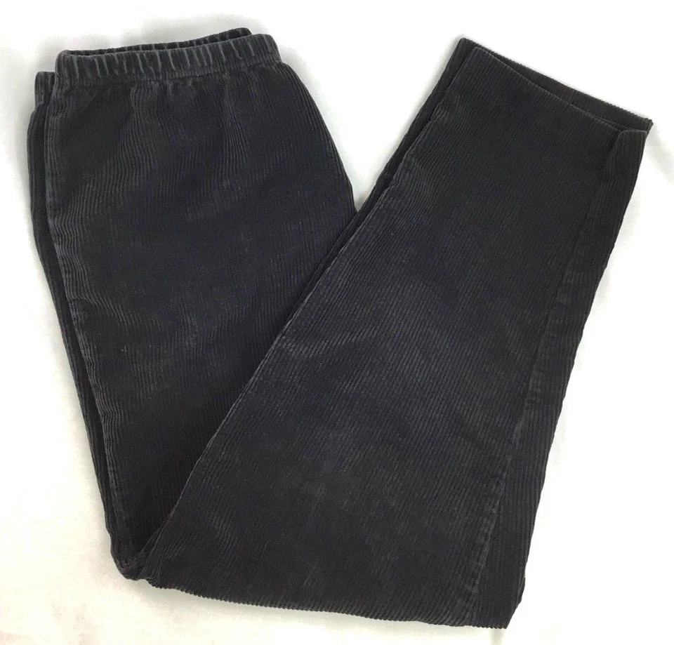 Pull-On Pants Women's Size 4 Large Wale Black Corduroy Slacks  - Image 2 of 4