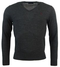 Polo Ralph Lauren Men's Custom Fit/Merino Wool V-Neck Sweater-Gray-Small