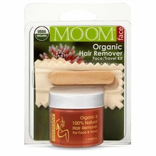 Kit de cera facial/de viaje orgánica MOOM con aloe, aceite de árbol de té y manzanilla - 1,6 OZ