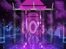 “80s” purple techno tumbler 20 oz skinny tumbler themed cup. Insulated steel, th