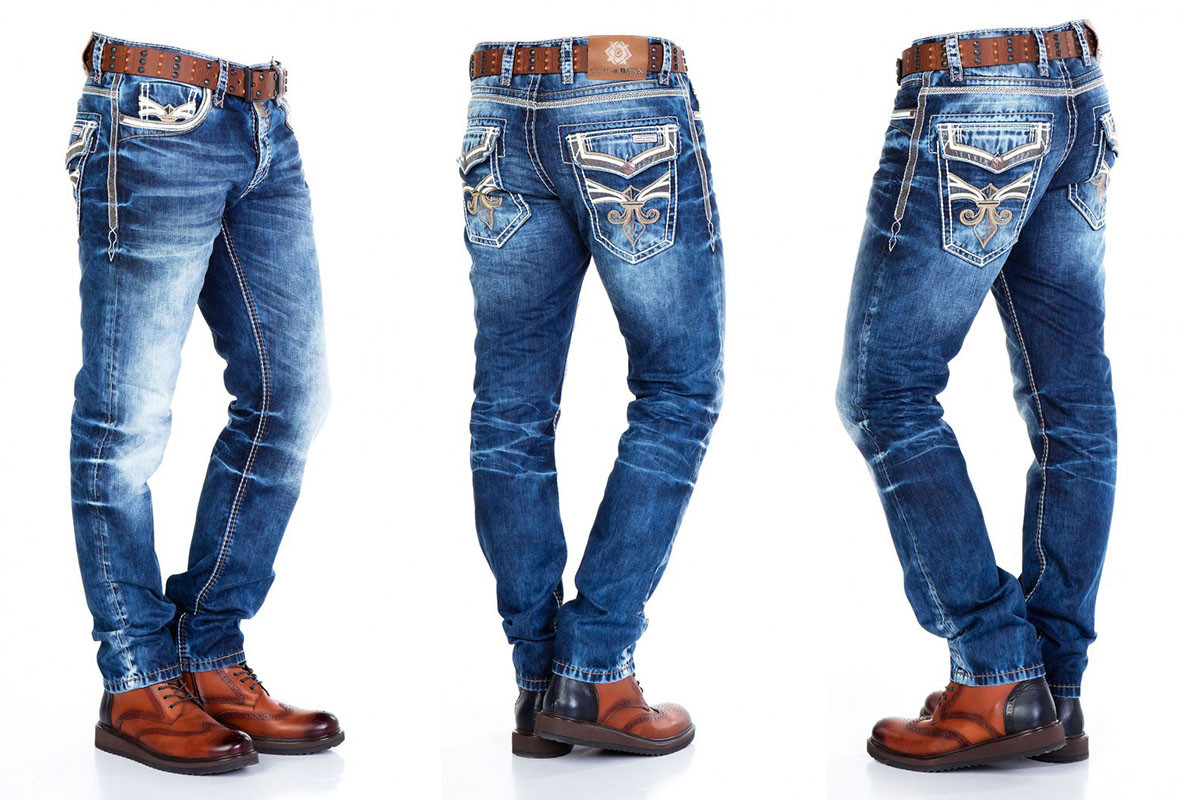 Jean homme Cipo & Baxx PRINCETON denim coutures épaisses CD287 toutes tailles Ne