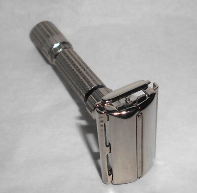 Gillette Fat Boy Razor Adjustable TTO Refurbished Replated Mirror Nickel E3 74