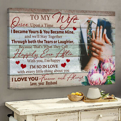 To My Wife i Love You Forever And Always Canvas, Gift From Husband, Deer Canvas