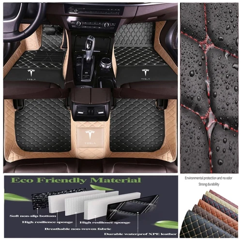 For Tesla Model 3 X Y S Custom Car Floor Mats All Weather Auto Cargo Pads Carpet - Imagen 27 de 42