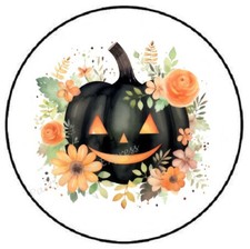 BLACK PUMPKIN HALLOWEEN ENVELOPE SEALS LABELS STICKERS PARTY FAVORS