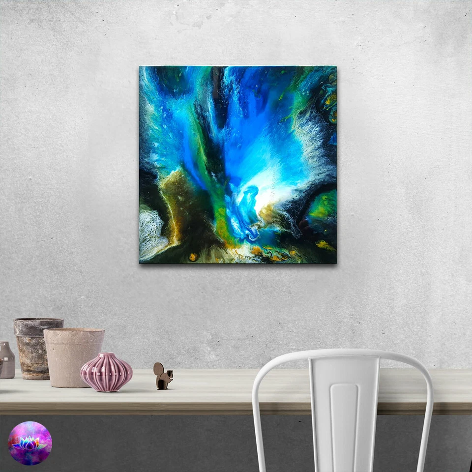 ORIGINAL Malerei Abstrakt Resin Art Kunst Harz Gemälde Modernes Bild HANDGEMALT - Bild 4 von 4