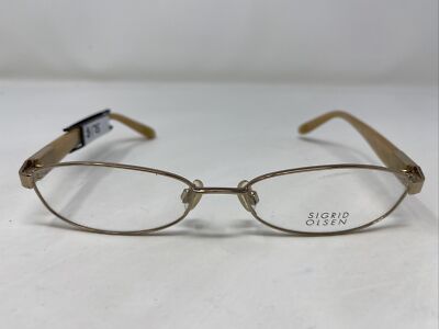 Sigrid Olsen SO120 BUTTERSCOTCH 52-16-130 Gold Full Rim Eyeglasses Frame G709