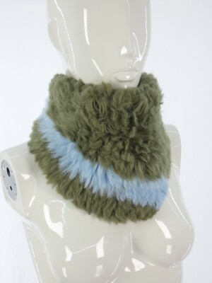 Charlotte Simone Scarf Faux Fur Neck Warmer Collar Snood Shawl Cowl Green  Blue UK