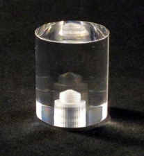 Lamp Finial-TRANSITIONAL ACRYLIC CYLINDER 1-1/2" Ht. CLEAR-FS
