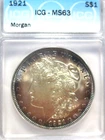 1921 MORGAN SILVER DOLLAR ICG MS63