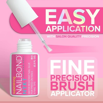 Super Strong Nail Glue for Press On Nails, Nail Tips & Acrylic Nails (8ml) NYK1