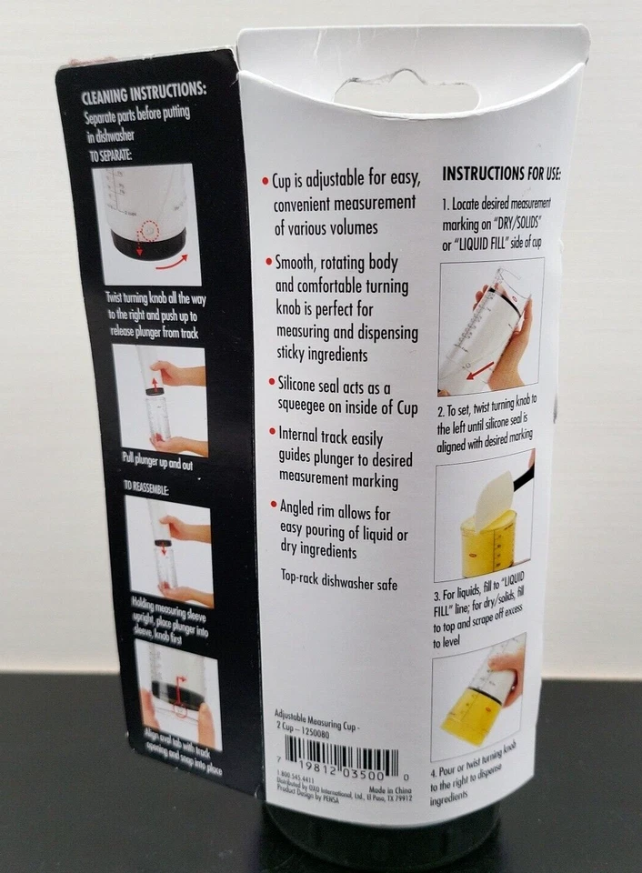 OXO Good Grips Adjustable Measuring 2 Cup Easy Pour Liquid Dry Ingredients NEW - Image 4 of 4