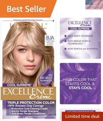 Excellence Cool Supreme 8.11 Ultra Ash Medium Blonde Hair Color - Anti-Brass