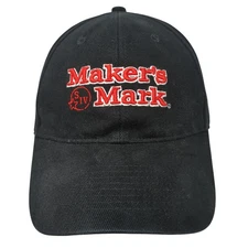 Maker's Mark Strapback Baseball Cap Black One Size Adjustable Embroidered Gear