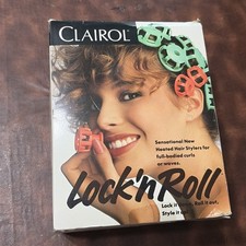 Vintage 1989 Clairol Lock 'n Roll Hot Curlers TESTED WORKS box