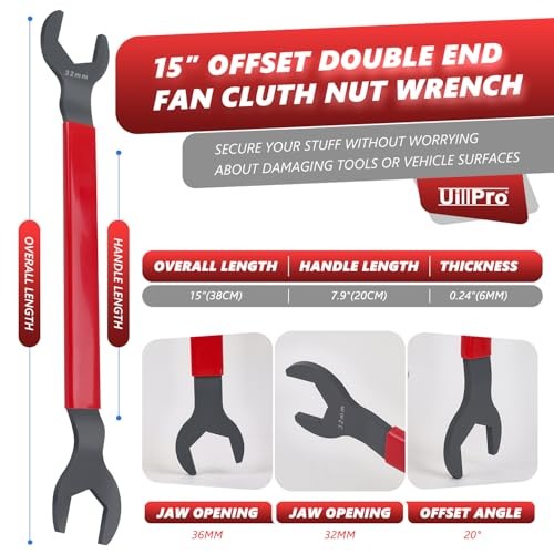 Kit attrezzi rimozione frizione ventola, chiave 32 mm e chiave utensile ventola frizione 36 mm, rosso acqua - Foto 2 di 7