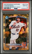 2025 Bowman Sapphire Edition - Chrome Prospects Carson Benge #BCP-108 Gold /50 