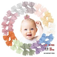24PCS 2inch Hair Clips, Girls' Fully Lined Tiny Bows Alligator Style D-24pcs