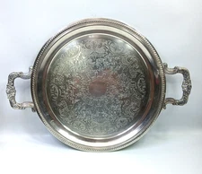 Vintage F.B Rogers Silver Co #1203 Silver On Copper  Tray 12.1 "