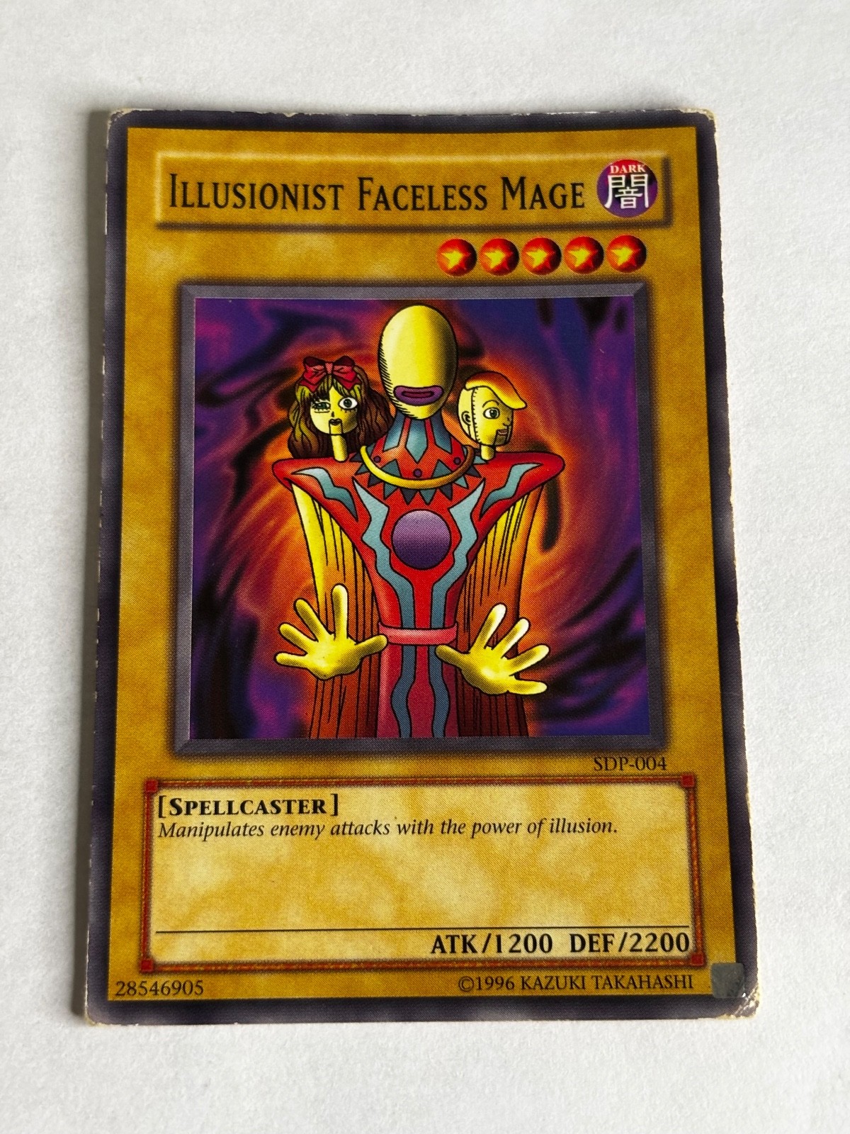 Illusionist Faceless Mage SDP-004 YuGiOh Starter Deck: Pegasus trading card — raw and PSA graded price guide