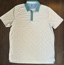 Graham Luxe Duncan Polo, Mosaic Print, XL, White, Easter Colors, Golf Polo