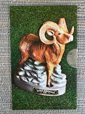 Bighorn Ram Ezra Brooks Whiskey Decanter Vintage Postcard