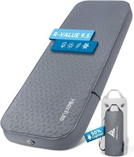 4" Thick Self Inflating Sleeping Pad Foam Air Camping Mattress 9.5 R-Value