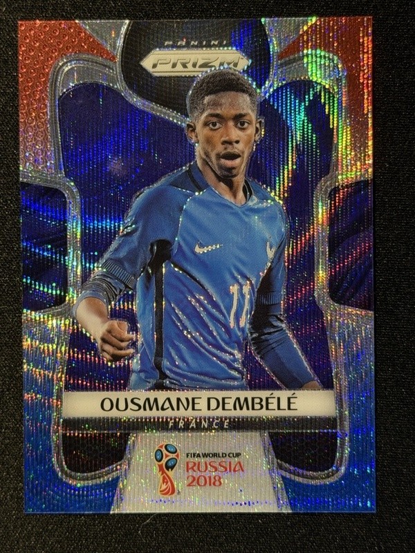 2018 Panini Prizm FIFA World Cup #85 Ousmane Dembele Red & Blue Wave Prizm