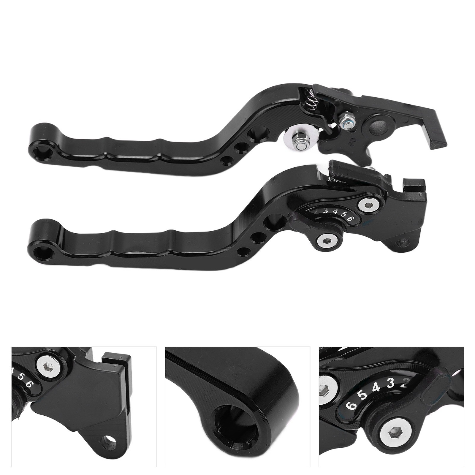 2PCS Motorcycle Brake Clutch Lever Handlebar Braking Device Adjustable Aluminium