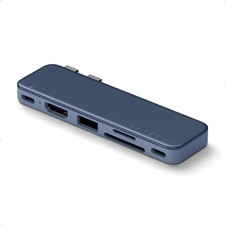Satechi 6-in-2 USB-C Snap Hub, 4K/60Hz HDMI, for MacBook Neo, Indigo