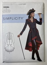 S9086 UNCUT Simplicity SEWING Pattern - Misses Pirate Captain Jacket Coat