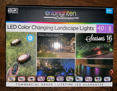 Enbrighten Seasons LED 40 ft 6 Bronze Color-Changing Lights 16 Colors + Remote