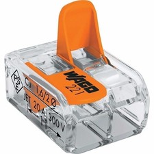 Wago 221-412 2 Way Terminal Block Connector Lever Clamp 0.2 - 4mm Core- 50 PACK