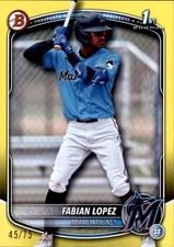 2025 Bowman #BP-19 Fabian Lopez Prospects Yellow #/75