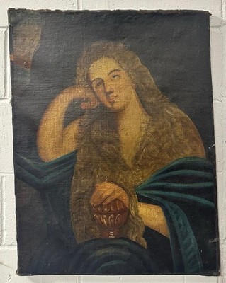 Kontinentalschule (18.-19. Jahrhundert): Porträt einer jungen Frau, Öl auf Leinwand