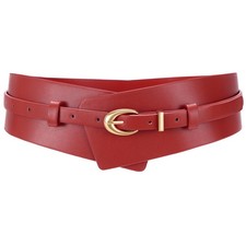 Ceinture Femme Large en Cuir Ceinture Robe Élégante 2-en-1 avec Ceinture Fine