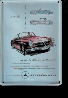MERCEDES BENZ 190 SL Blechschild 11x8