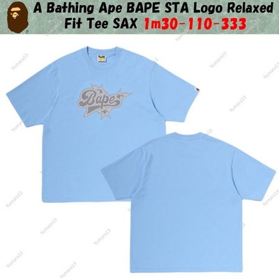 A Bathing Ape BAPE STA Logo Relaxed Fit Tee SAX 1m30-110-333